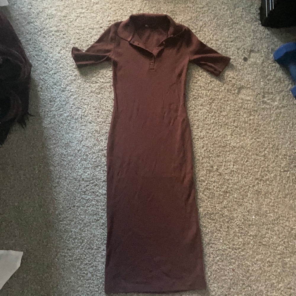 Zara collared midi dress